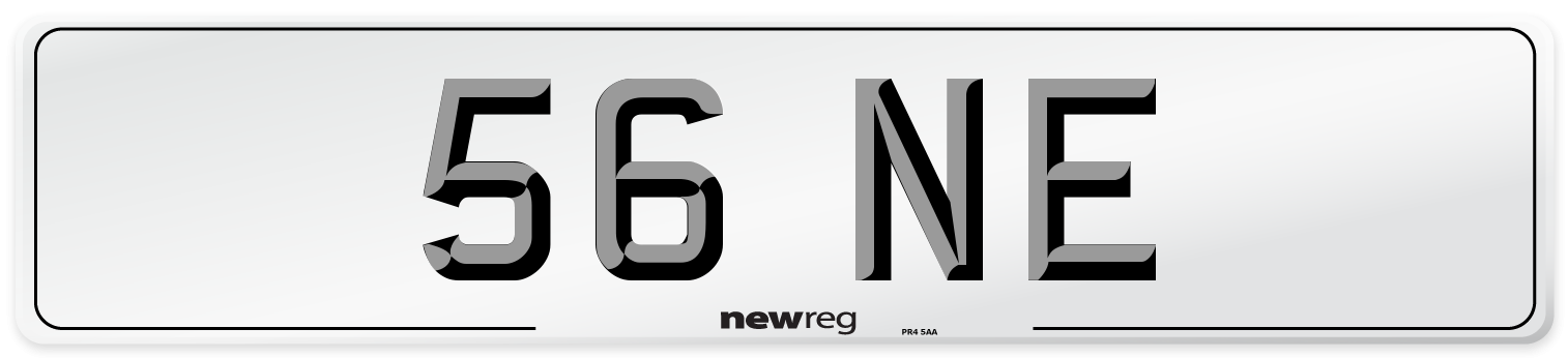56 NE Number Plate from New Reg